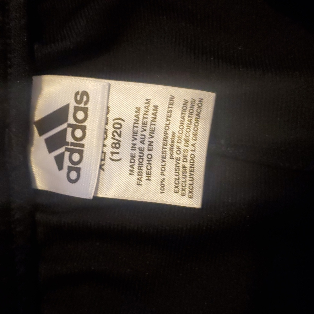 Boys Black and White Adidas Joggers. Excellent Condition!!  Size XL 18/20 - Picture 3 of 4